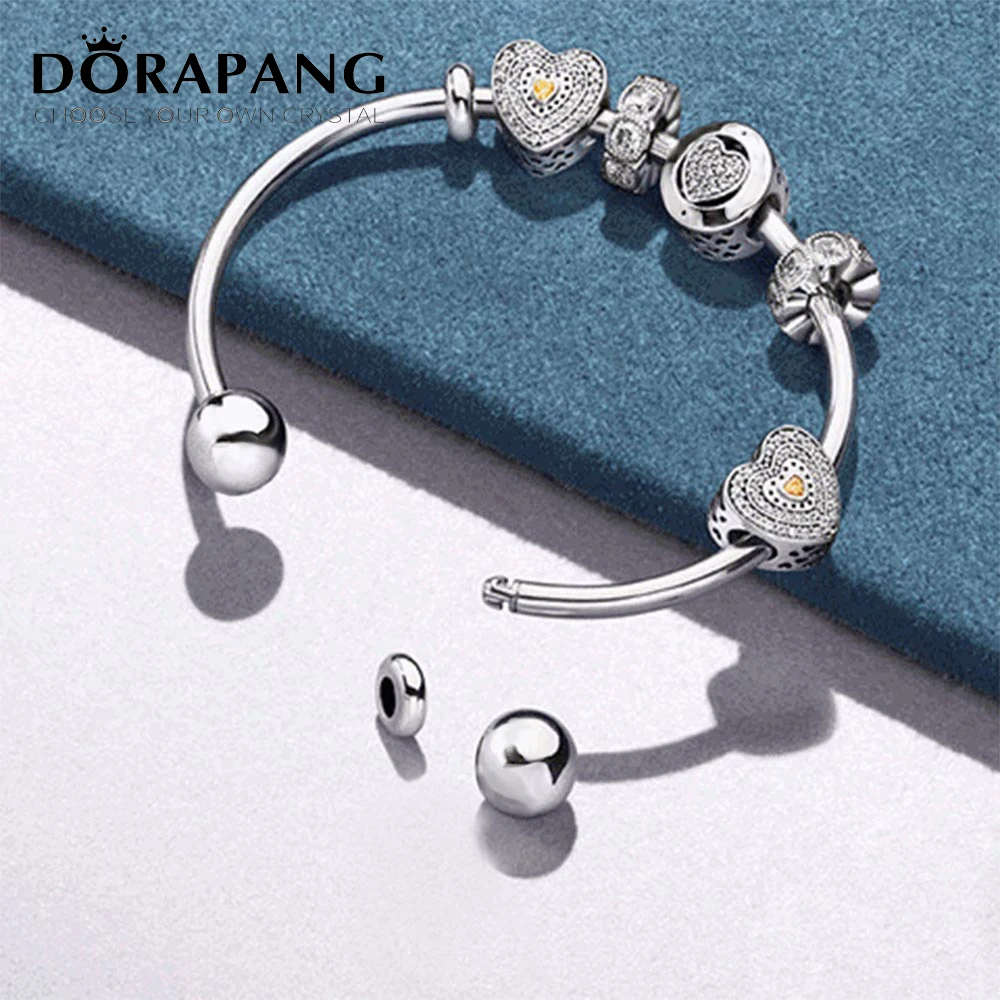 

DORAPANG New 2017 100% 925 sterling silver bead love charm crystal fashion suit with Fit bracelet diy bracelet lover gift