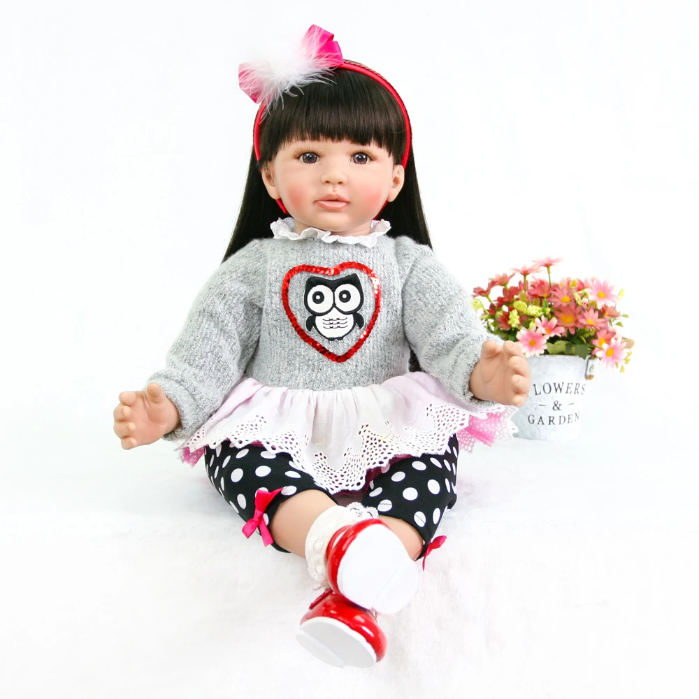 60 см силикона Reborn Baby Doll игрушки 24 дюйма bonecas princess малышей реалистичные девочек bebe Brinquedos игровой дом игрушки для продажи