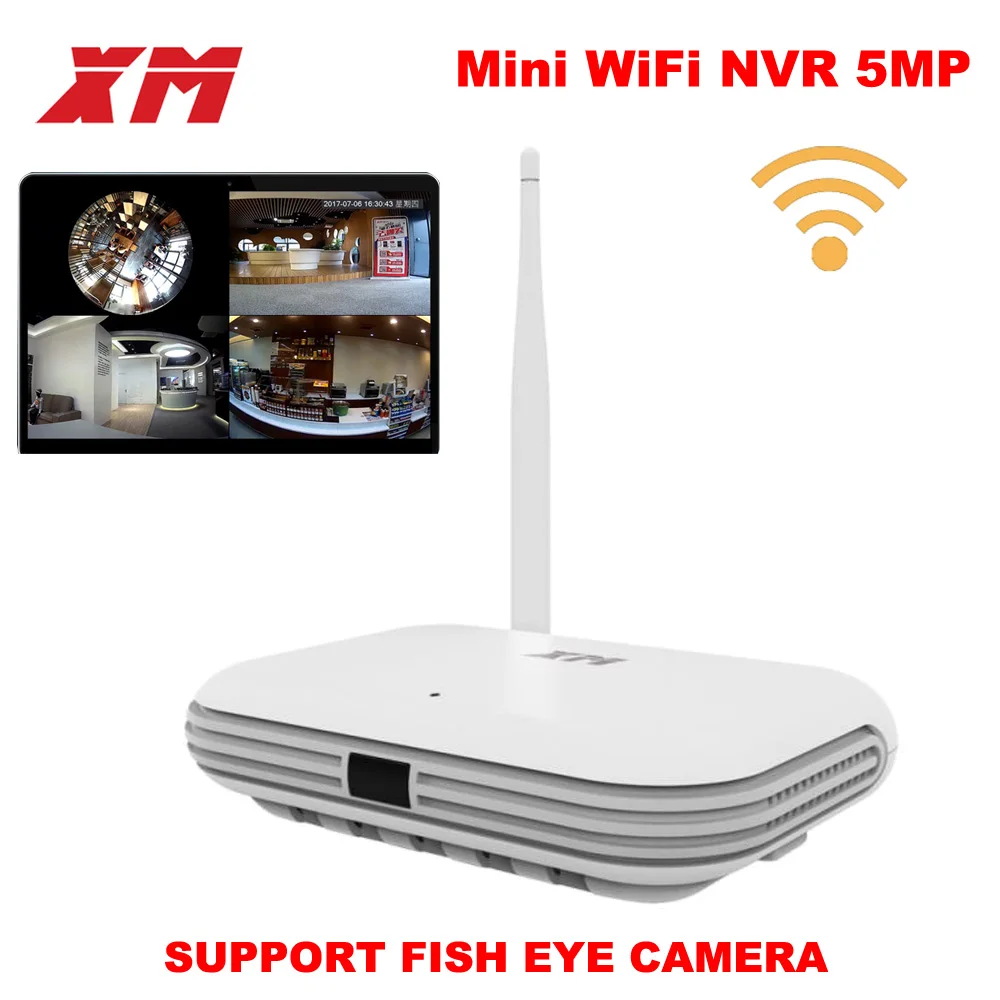 ^*Best Offers XM JPN1-W 5MP/4MP/3MP 360 degree panoramic VR 4CH smart WIFI mini NVR support ONVIF P2P wireless network IP camera