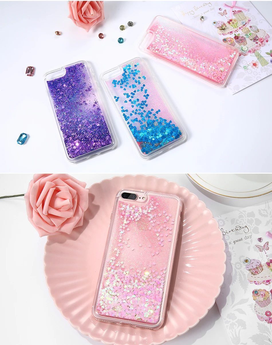 DOEES Bling Liquid Quicksand Phone Case For iPhone 7 7 Plus Shiny Sequin Soft Silicone Case Cover For iPhone 5 5S SE 6 6s Plus (6)