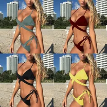 2018 New Bandage Swimsuit Bikini Set Bathing Suit Swimwear Beachwear