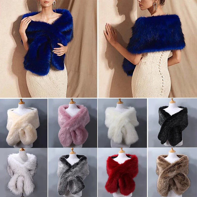 Женский осенне-зимний шаль из искусственного меха шарфы и обертывания теплый Дамский модный сексуальный плюшевый шарф 13 цветов