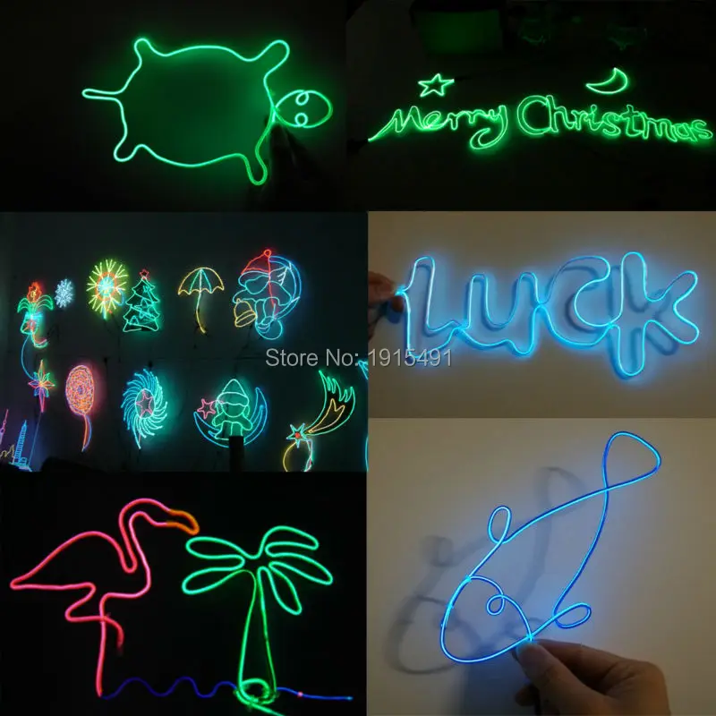 

2017 New Magic Neon wire 10 Color Choice Flashing Semi rigid EL wire 1-5Meter LED Strip Can DIY Creativity Model by Handcraft