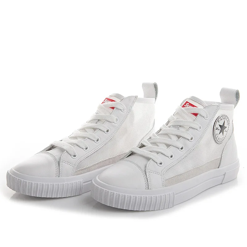 

new versatile casual high-top women's shoes breathable mesh surface thick bottom flat single shoes women's casual canvas shoes
