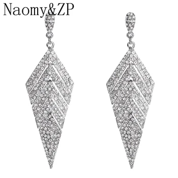 

Naomy&ZP Wedding Earrings For Women Big Long Drop Earrings Crystal Punk Boho Vintage Bohemia Ethnic Earrings Fashion Jewelry