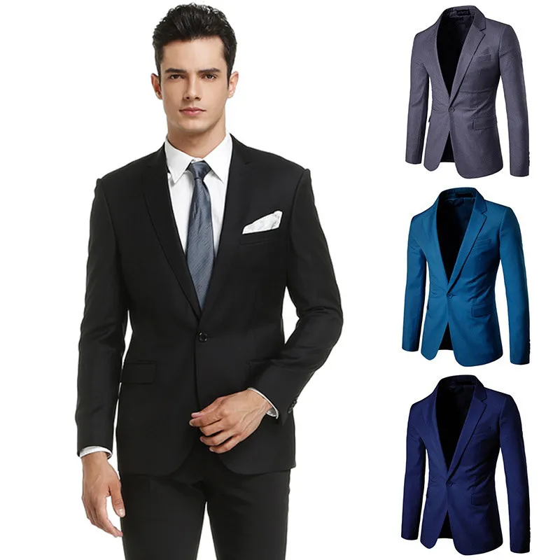 

2019 Hot Brand Clothing Blazer Masculine Blazer New Men Solid Color Suits Jacket Masculino Suit Cardigan Jaqueta Wedding Jacket