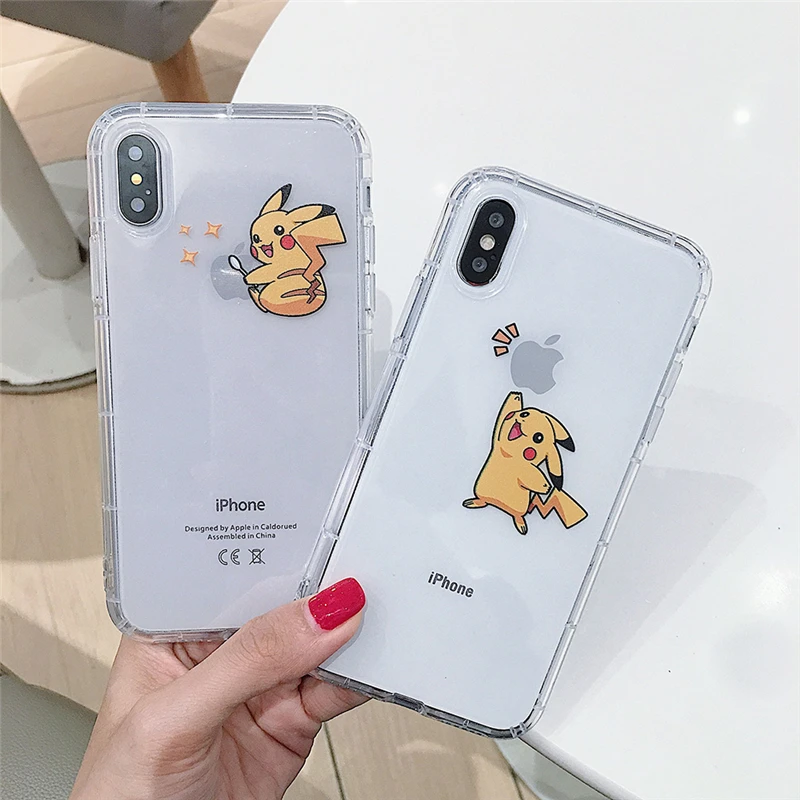 Мультяшный милый телефон Пикачу Apple чехол для iPhone 6 S 7 8 PLUS X XR XS MAX анти-осень все