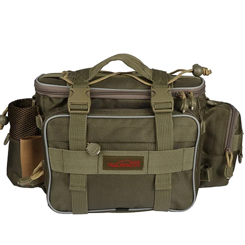 Tsurinoya Портативный Открытый Рыболовные снасти сумка Многофункциональный приманка поясная сумка мягкий плечевой ремень для хранения - Цвет: Army Green