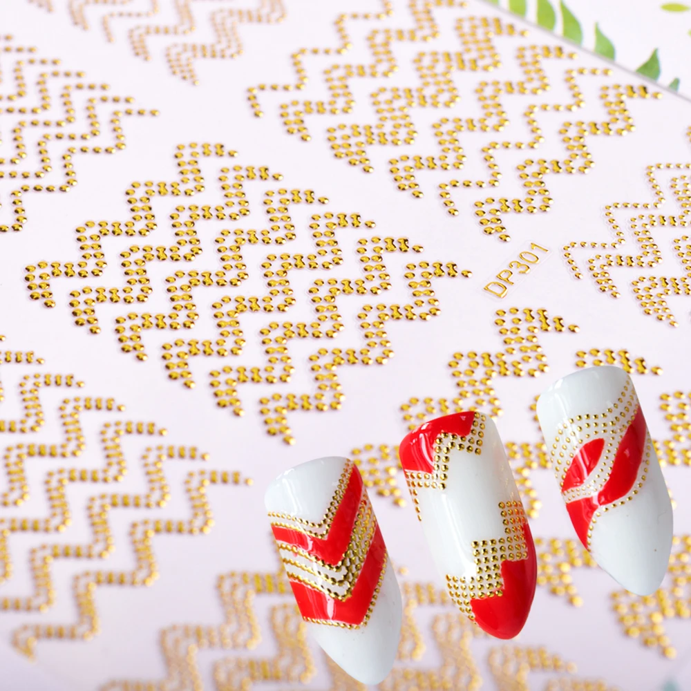 

1 Sheets 3D Mini Beads Stripes Sticker Designs Nail Art Adhesive Caviar Decals DIY Charms Wave Line Nail Decoration TRDP301-312