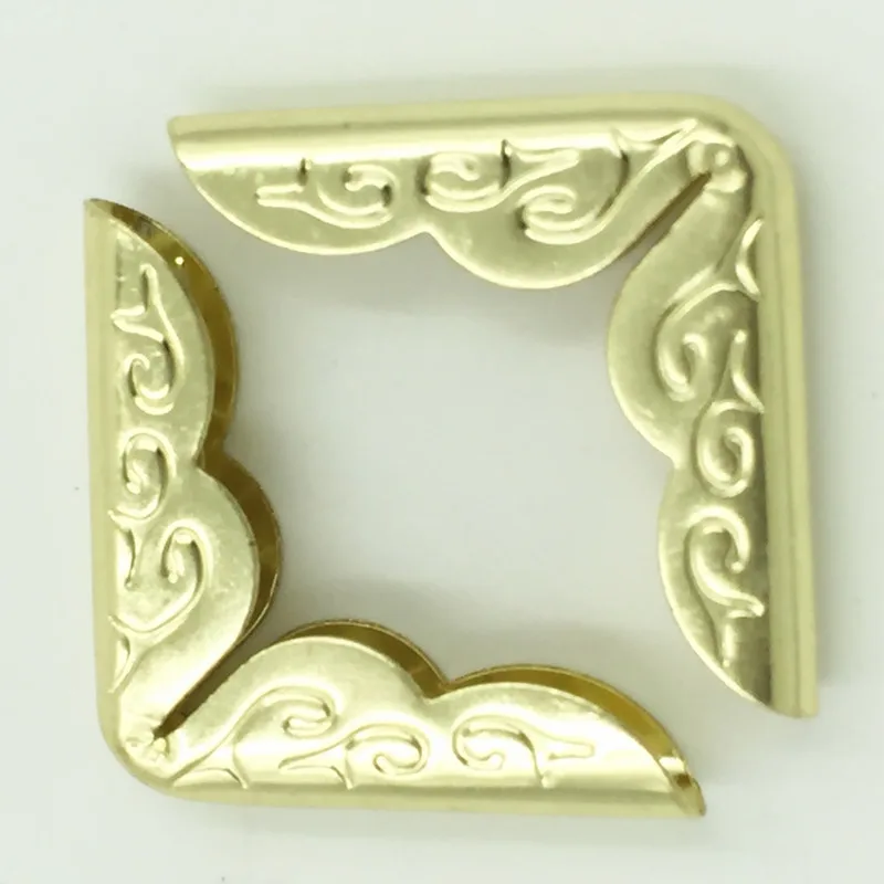 100Pcs Gold Plated DIY Scrapbook Menus Albums Book Folders Corners Hardware Protectors Crafts Making 30x21mm Jewelry Findings