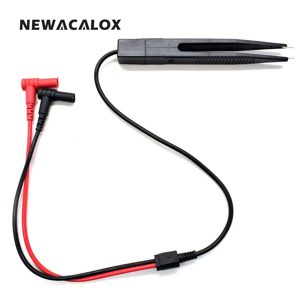 NEWACALOX мульти SMD индуктор тестовый зажим зонда Пинцет резистор Цифровой Мультиметр LCR конденсатор метр провода ручка кабель наконечник иглы