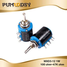 2 шт. WXD3-12-1W 100 220 470 1K 2K2 3K3 4K7 10K 22K 33K 47K Ohm 100R 220R 470R 2,2 K 3,3 K 4,7 K WXD3-12 1 Вт проволочный потенциометр