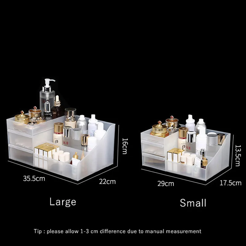 Прозрачный большой органайзер для макияжа, пластиковые коробки для хранения косметики, органайзер для макияжа, кисть для помады, косметический Органайзер, шкатулка для украшений