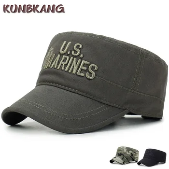 2018 New Camouflage Flat Cap US Marines Army Baseball Caps Men Tactical Navy Seal USMC Camo Cap Letter Flat Top Hats Casquette