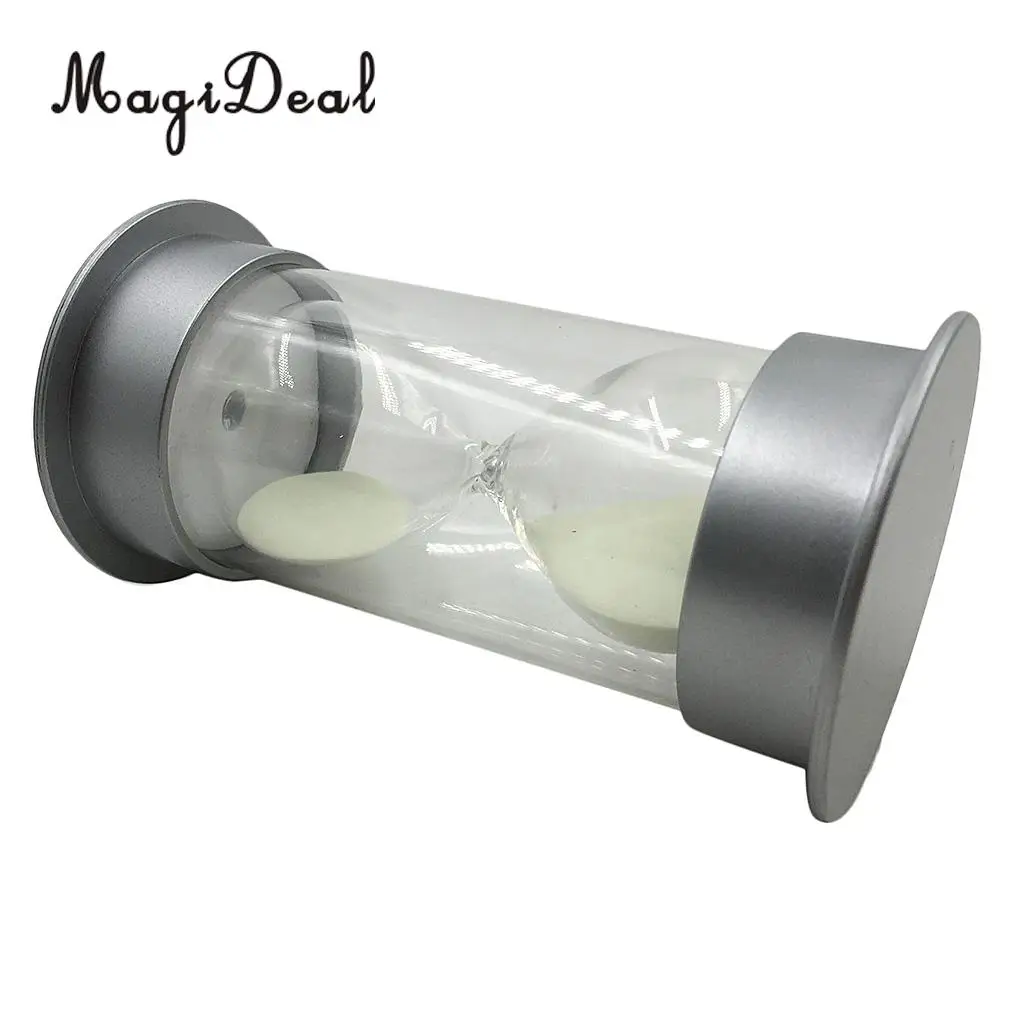  Reading Cooking Exercise Games Timer 3 Mins Luminous Sandglass Round Hourglass Home Office Decor Ornaments Silver	
