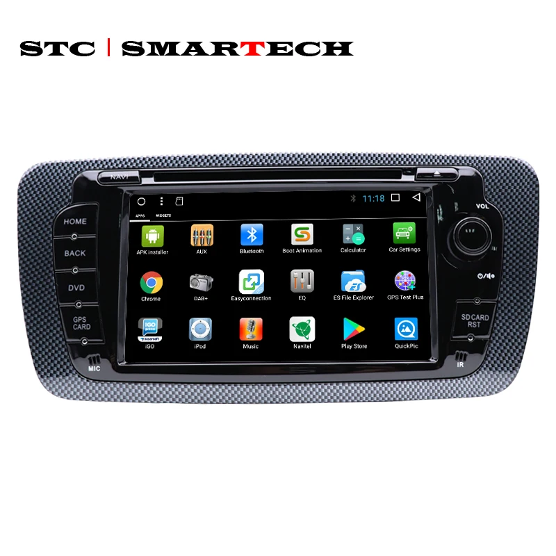 Best SMARTECH 2 Din Android 8.1 Seat ibiza Car Radio DVD Player GPS Navigation for ibiza with CAN-BUS Decoder Support OBD TPMS DVRs 1