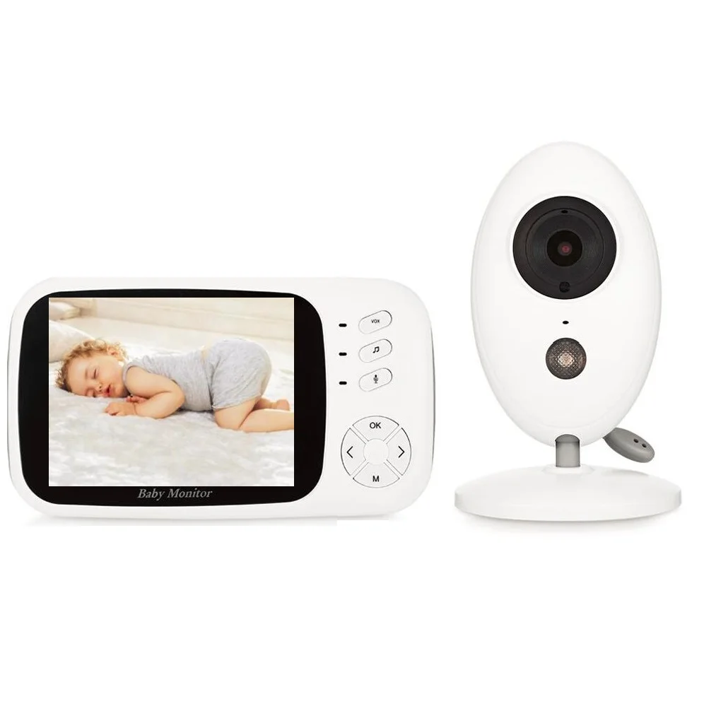 

babykam babyfoon met camera electronic nanny 3.5 inch LCD Temperature Sensor IR Night Vision Intercom Lullabies cry baby camera