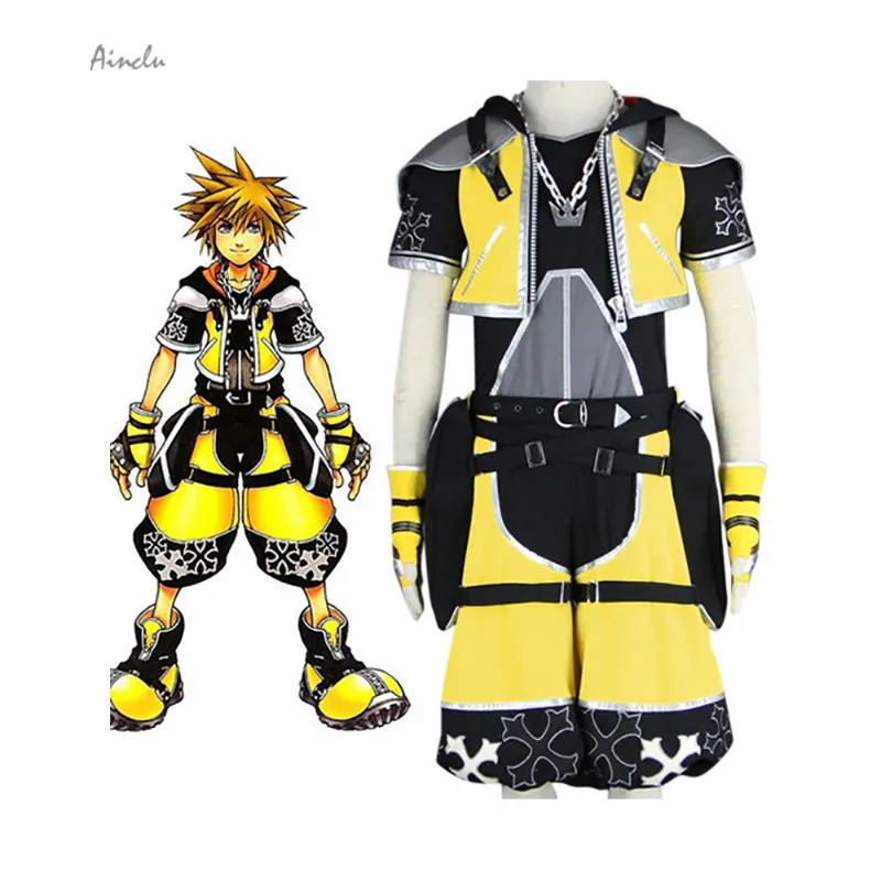 Ainclu Free Shipping Anime Adult Halloween Costume Kingdom Hearts Sora Cosplay Costumes For Men Anime Carnival Costume Full Set