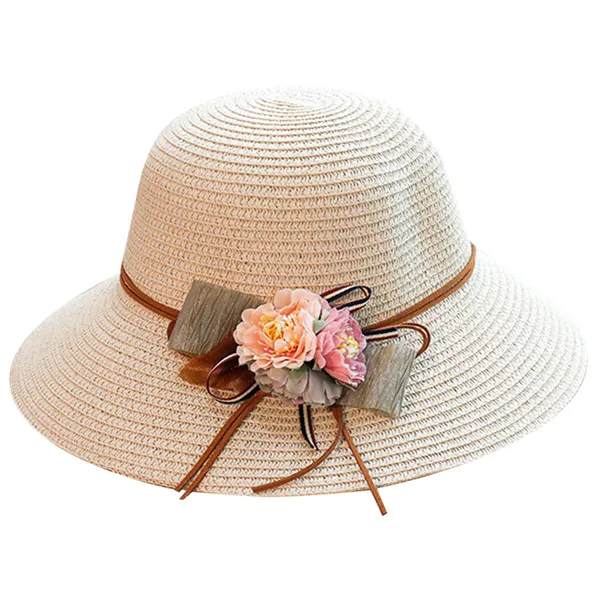 2019 Новая женская индивидуальная Солнцезащитная простая и Универсальная высококачественная Цветочная декоративная шляпа для путешествия
