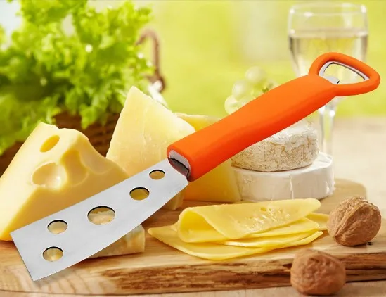 1 шт. Желтый ABS Ручка с S/стальной нож для сыра с вилкой столовые приборы для сыра сырорезка и открывалка для бутылок KX 182