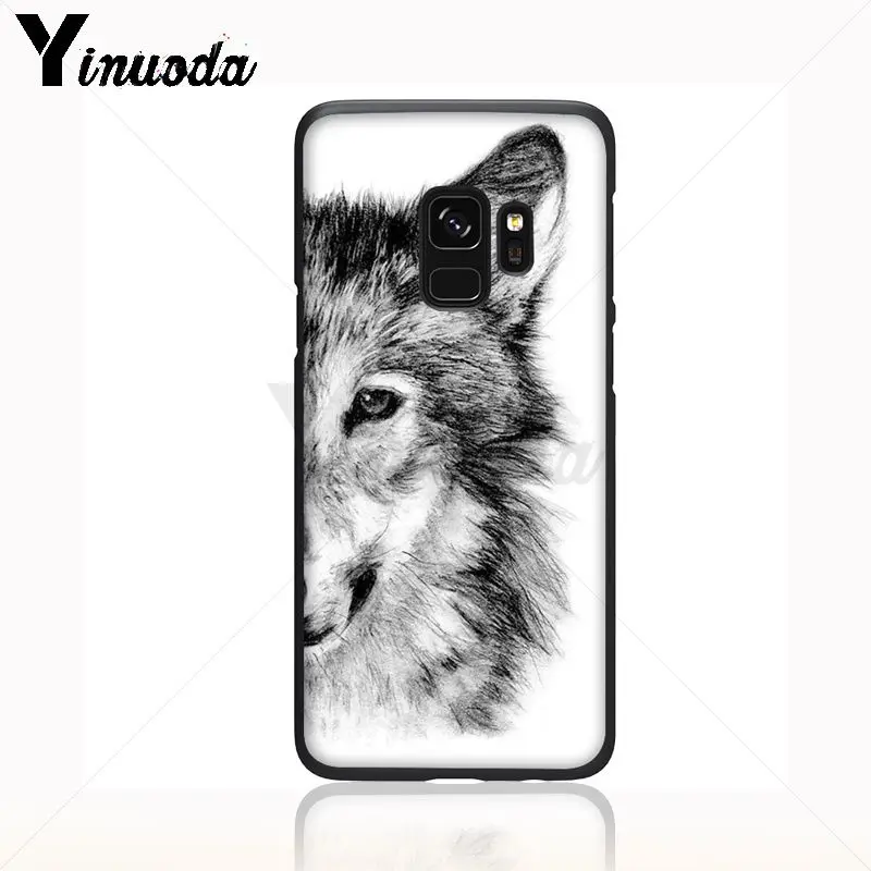 cool half Wolf face animal