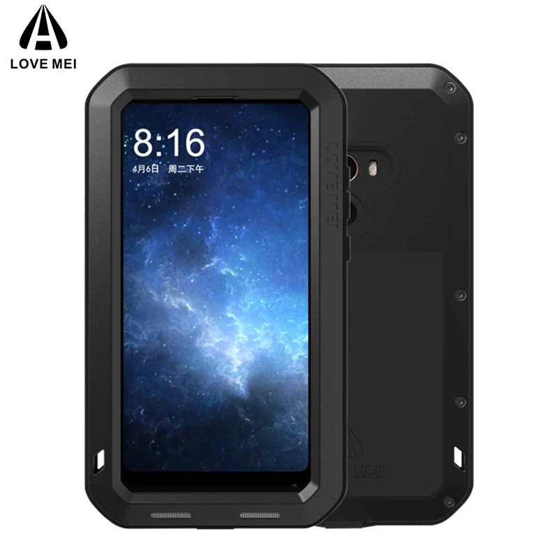 

LOVE MEI Aluminum Metal Case For Xiaomi Mi MIX 2 MIX2 Cover Armor Shockproof Life Waterproof Case For Xiaomi Mi Mix 2 Mix2 Coque