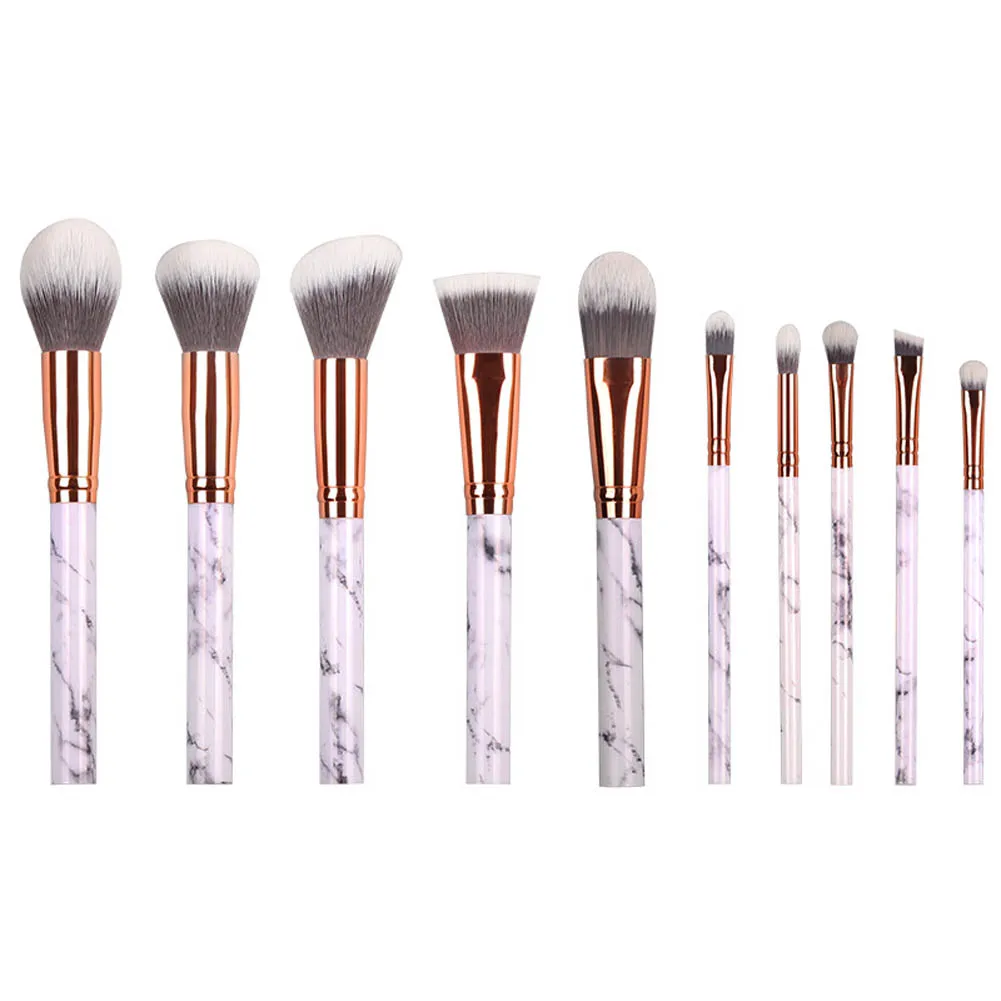 

Hot sale 10Pcs/Set Professional Makeup Brushes Marbling Handle Eye Shadow Eyebrow Lip Eye Make Up Brush Comestic Tools