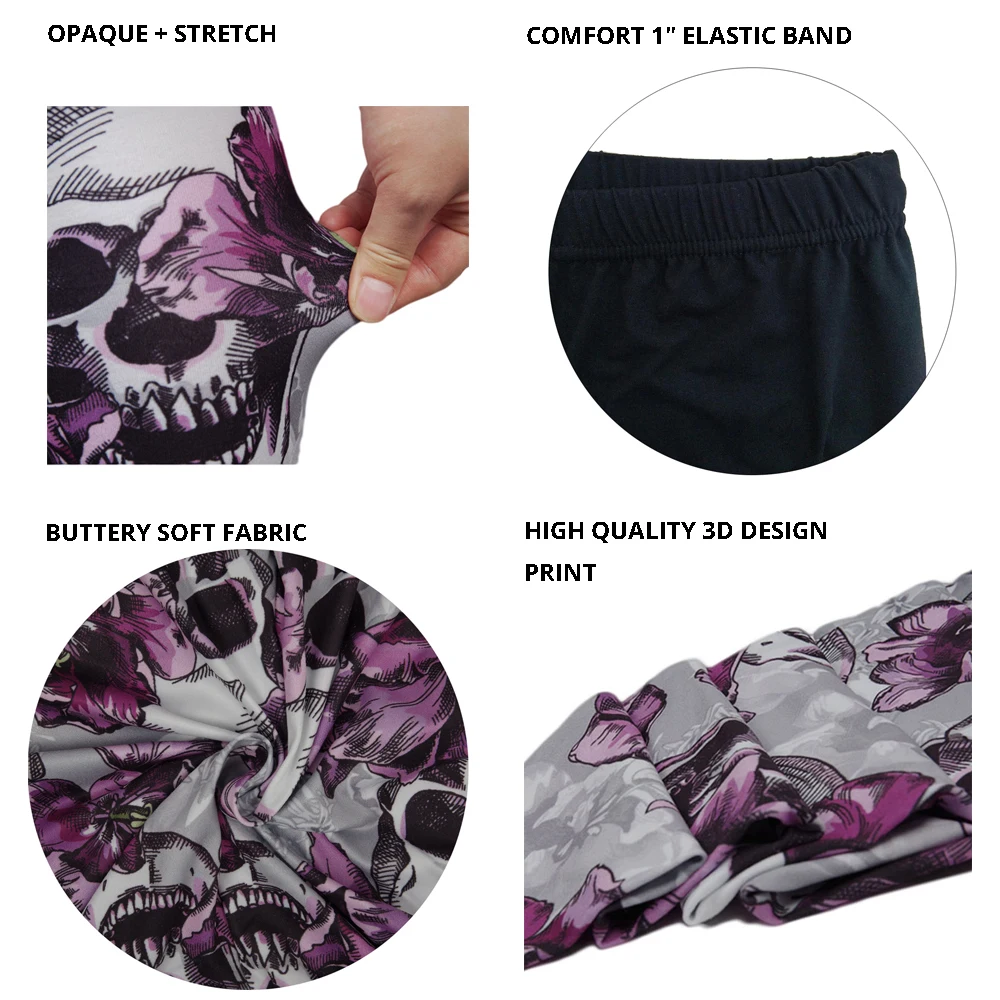 sugar skull printed leggings for women  (3)