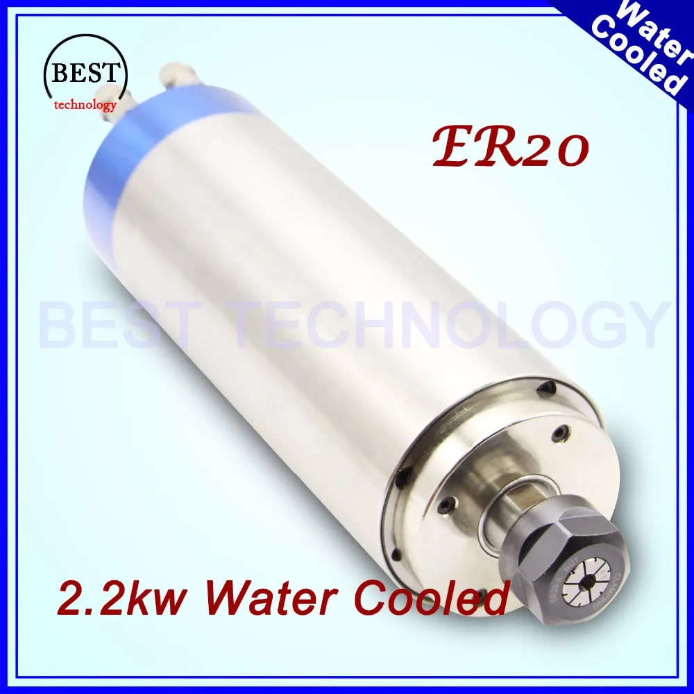 

2.2KW ER20 cnc spindle rpm 24000 machine spindle motor water colling  engraving milling spindle 220v AC 80x225mm  4pcs bearings