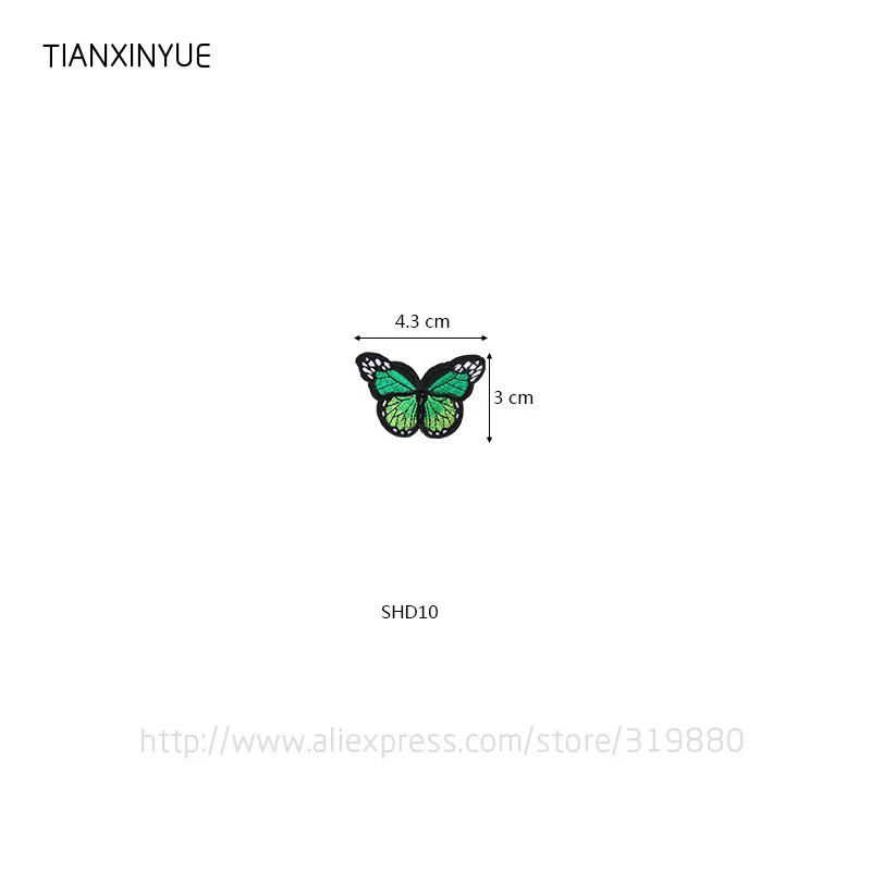 TIANXINYUE нашивки «бабочки» гладить на DIY вышитые аппликации пришить наклейки для одежды ткань сумки - Цвет: SHD10