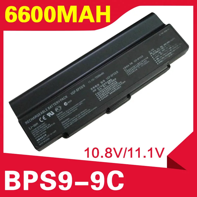 

11.1v 6600mAh laptop battery For Sony vgp-bps9/s BPS9 BPS10 BPL9 BPL10 VGN-AR71J for VAIO VGN-CR13/B VAIO Special Price ! new