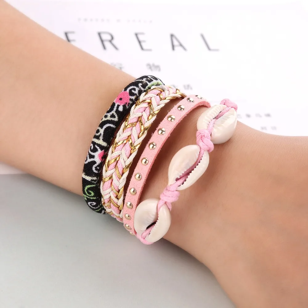 

Boho Shell Jewelry Creative Seashell Fashion Hand-knitted Multi-layer simple Bracelet Design For Women Beach Gift