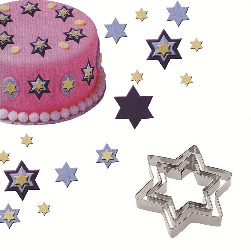 

430 Stainless Steel Hexagonal Star Shape Cutting Mold Pottery Ceramic Polymer Clay Tools Modelismo Cutter 3pcs/lot