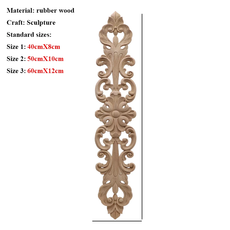 Неокрашенная древесина, дуб, резная волнистая Цветочная наклейка, угловая аппликация для декора мебели для дома, декоративная деревянная резная длинная аппликация