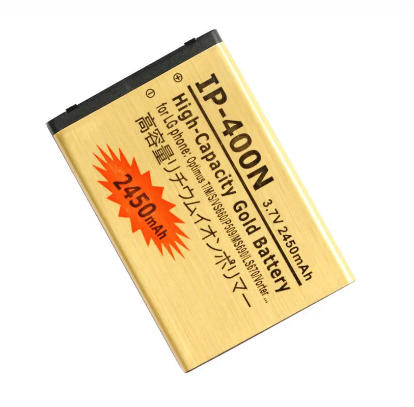 10 шт./лот 2450 мАч IP 400N Золотой Сменный аккумулятор для LG Optimus T/M/S/VS660 P509 MS690 LS670 GW880 LN740