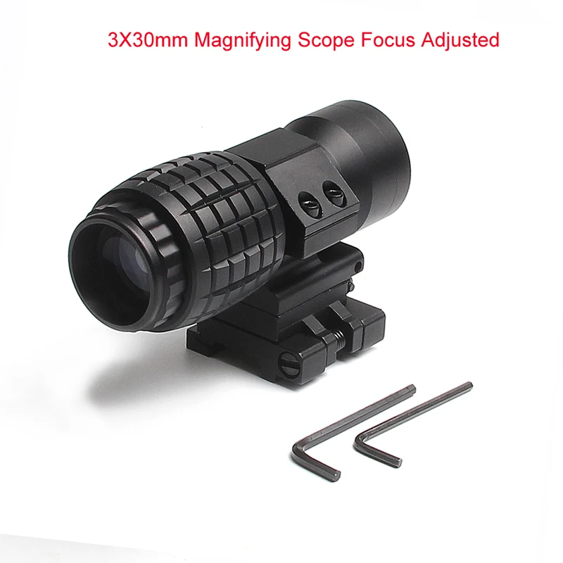 Airsoft 3X30mm Magnifying Scope Focus Adjusted With Flip Up Mount For Hunting Free Shipping RL6-0059-01-1