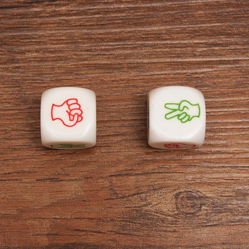 Acrylic Creative Game Dice 20mm Round Corner Rock-Paper-Scissors Roshambo Dice A Pair