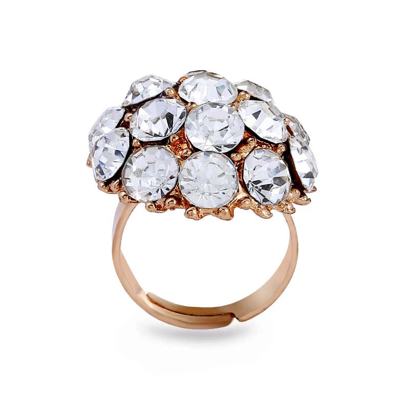 Wholesale Unique Design Luxury Fashion Ring Color Rhinestone Crystal