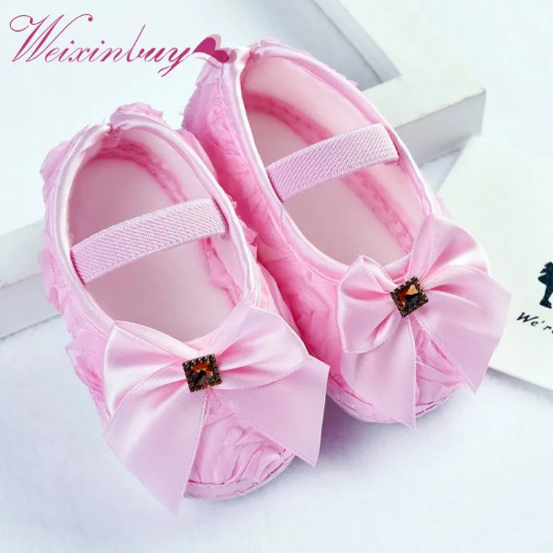 Обувь для девочек с цветочным принтом и бантом для малышей Обувь 11 см 12 см 13 см Демисезонный детская обувь Обувь для малышей