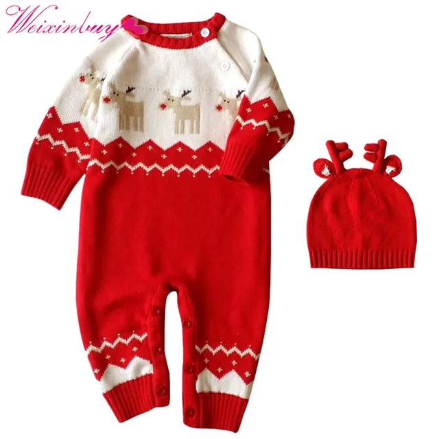 Autumn Winter Newborn Baby Boys Girl Romper Christmas Clothes