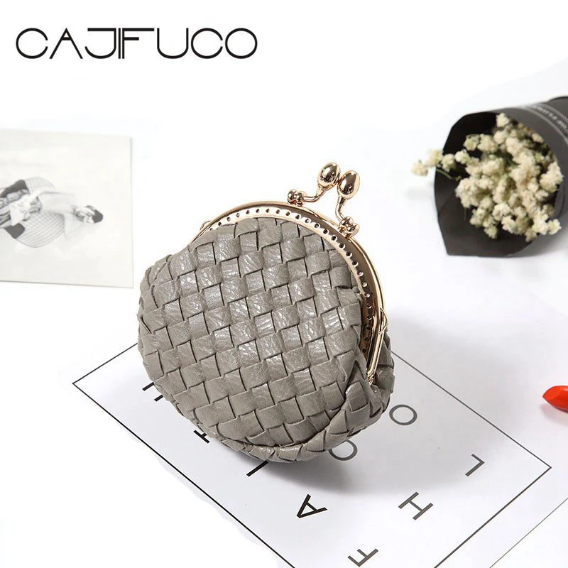 

CAJIFUCO Summer Women Toggle Clip Shell Bag Handmade Weave Shoulder Chain Bag Mini Coin Purse Evening Bag Clutch Bolsos Mujer