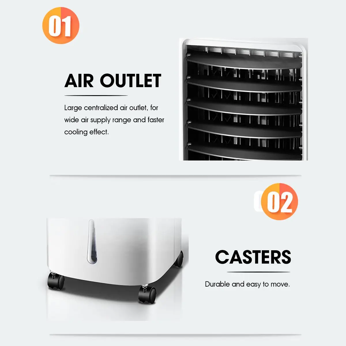 Acondicionador de aire portátil acondicionado 65 W humidificador piso de la habitación de Control remoto hogar de enfriamiento de aire de ventilador