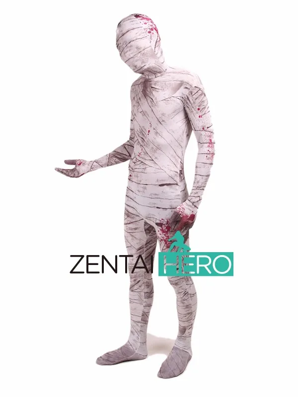 DHL зомби Мумия Pattern крашения лайкра спандекс Zentai костюм Косплэй Zentai Хеллоуин костюм для событий LZ112231