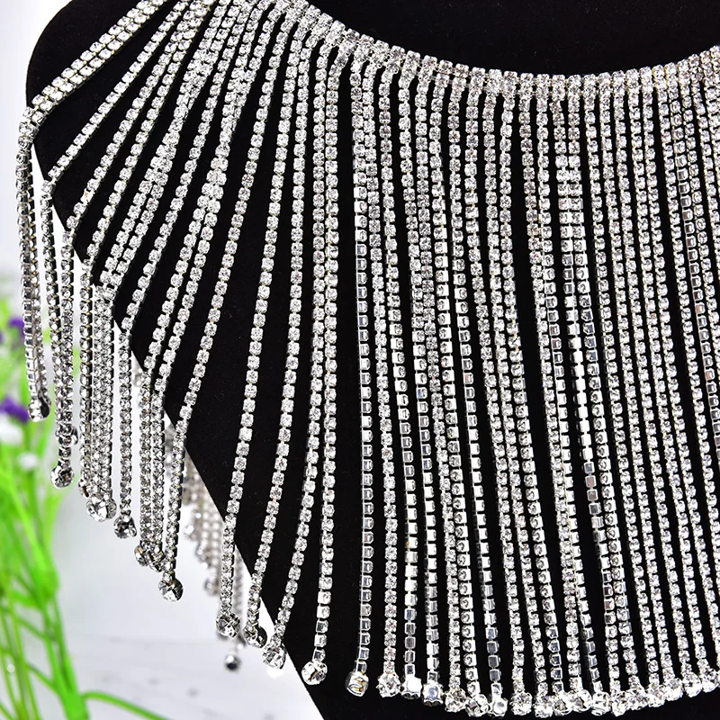 High-Quality-Rhinestone-Tassel-Chain-Wedding-Decoration-1-Yard-Lot-12cm-14cm-Width-Clear-Crystal-Trim (1)