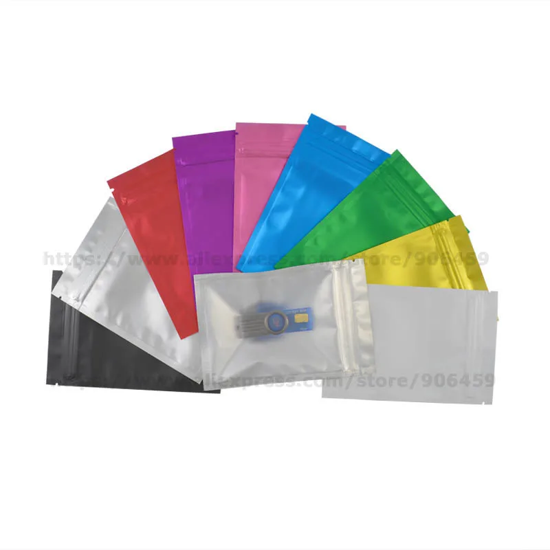 

100Pcs 8.5x13cm Matte Colorful And Transparent Zip Lock Bags For Electronic Accessories Food Candy Gift Lipstick Cosmetics Pack