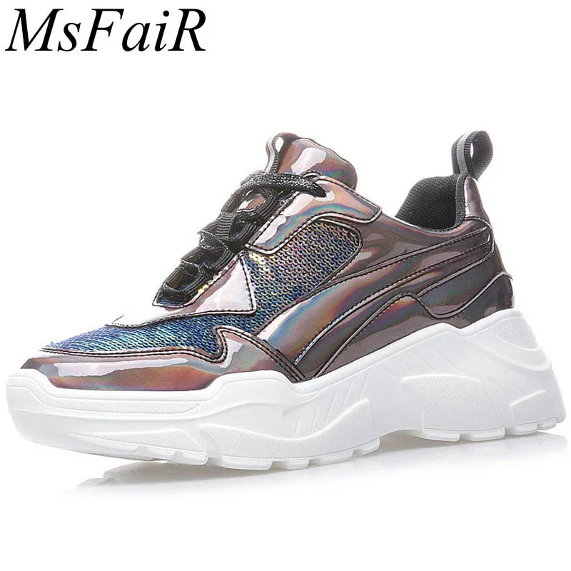 

MSFSIR Running Shoes For Women Summer Breathable Bling Women's Sport Shoes Outdoor Athletic Walking Ladies Sneakers Woman Brand