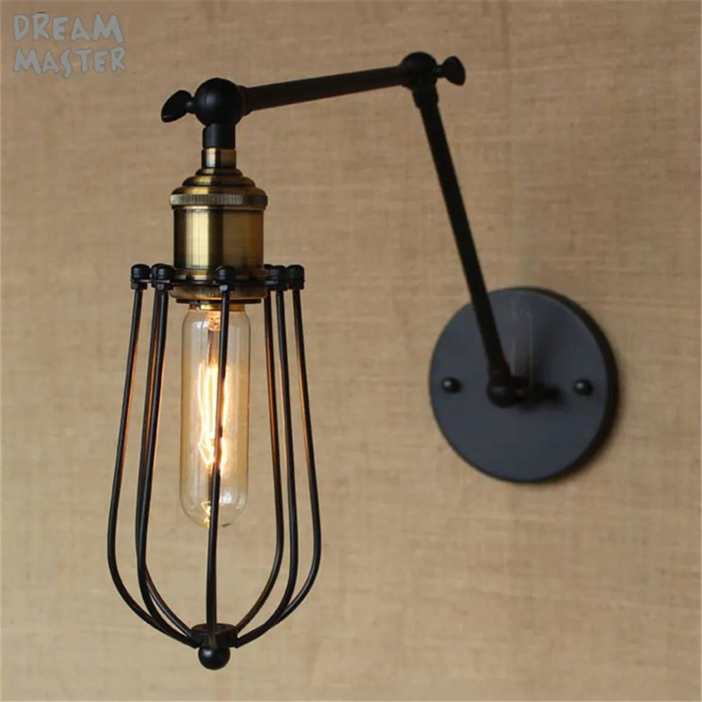 

Loft Retro Industrial Two-section Swing arm Metal Wall lamp Fixture wandlamp industrieel lampara de pared espejos bano