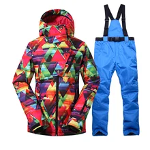 Ski Suit Women Ski Jacket Pants Waterproof Snowboard Sets Winter Outdoor Cheap Skiing Suit Sport Clothing women dot style ski suit windproof waterproof outdoor sport wear camping riding skiing snowboard jacket pant warm clothing suit