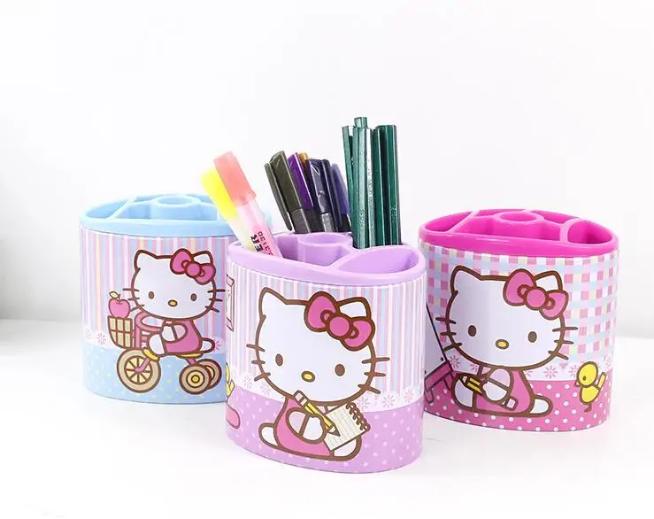 Pretty Hello Kitty Pen case Desktop Storage bucket multifunction pencil