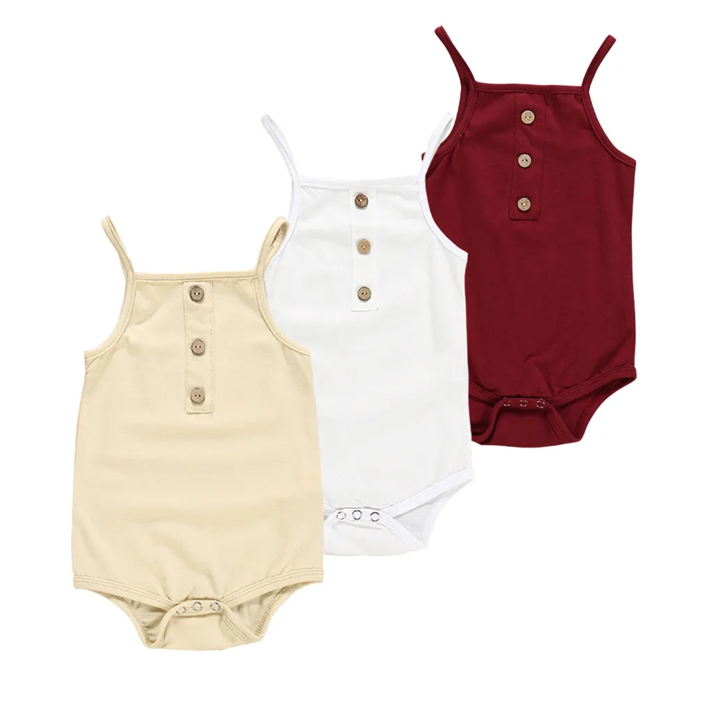 

3Colors New Born Unisex Baby Girl Clothes Sleeveless Solid Toddler Newborn Baby Boy Romper Baby Boy Girl Jumpsuit Onesie Rompers